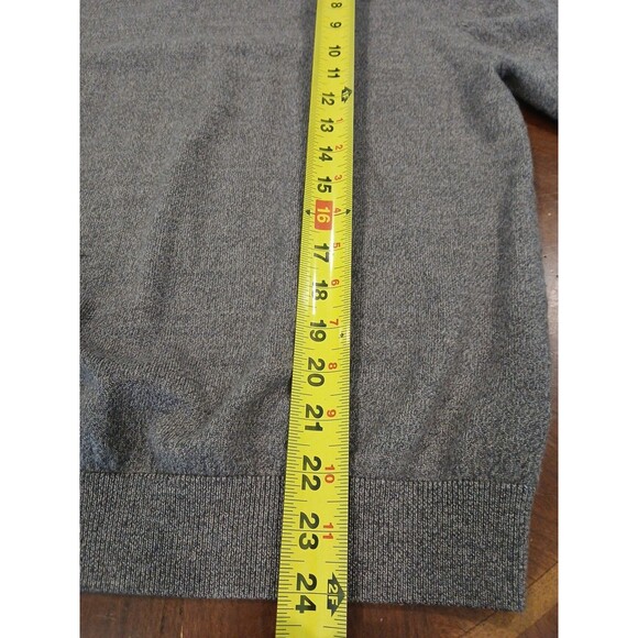 Turnbury Men's V Neck Sweater Size Large Extra Fine Merino Wool Brown Preppy - Picture 9 of 11